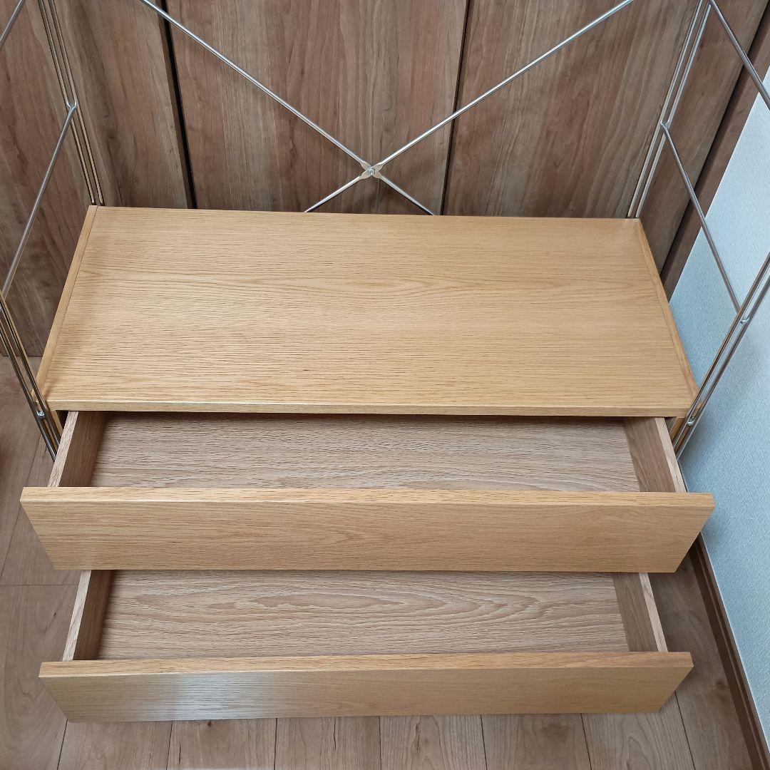 無印良品 ステンレスユニットシェルフ オーク材 ワードローブセット