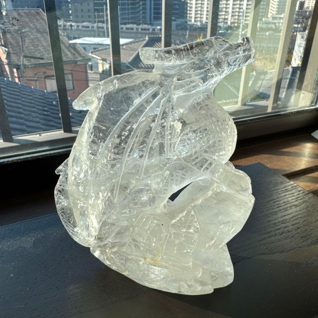 1-30水晶 ドラゴン置物 約15センチくらい