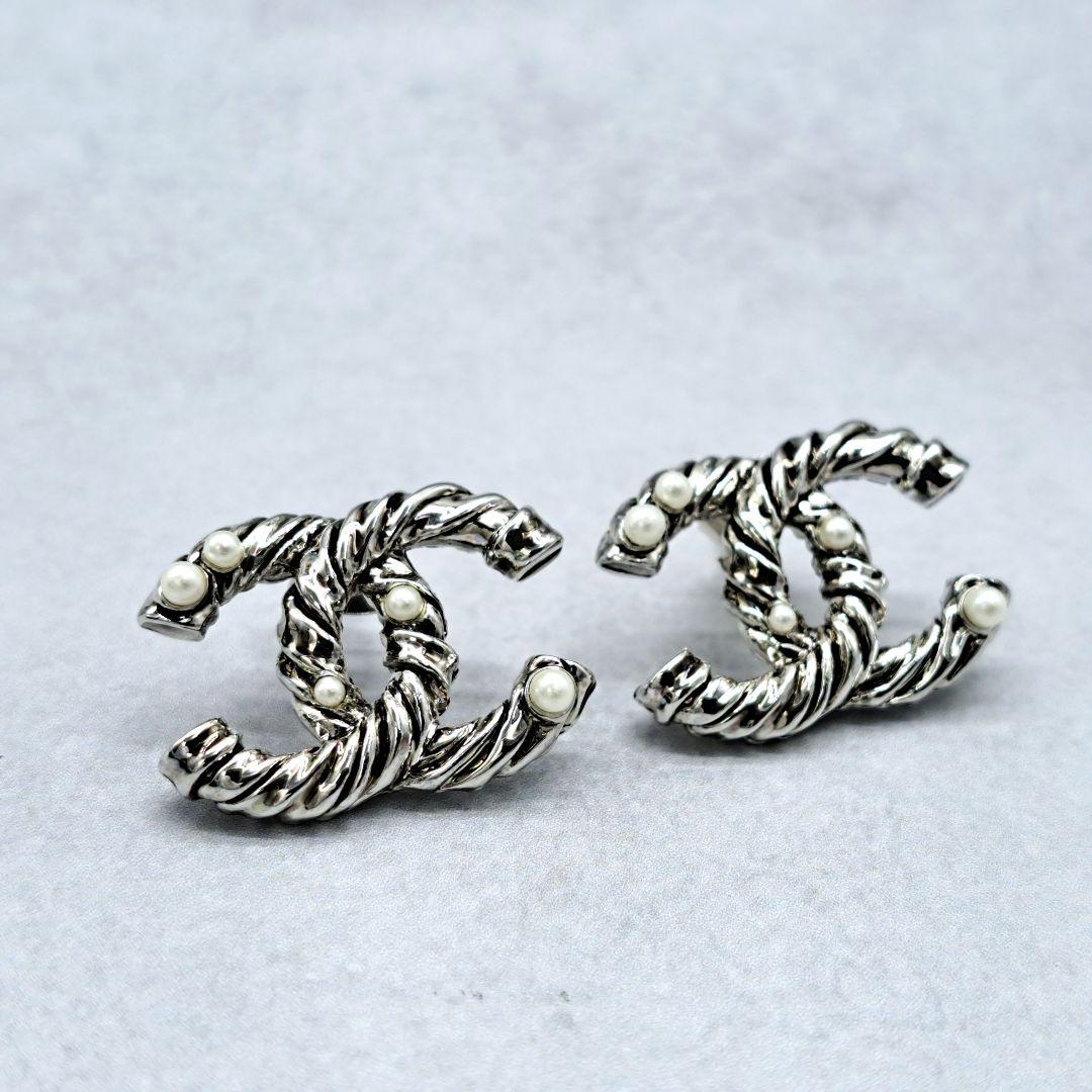 正規品 CHANEL シャネル ピアス ココマーク パール ツイスト 13A