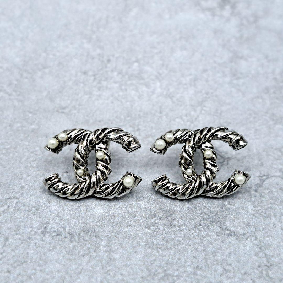 正規品 CHANEL シャネル ピアス ココマーク パール ツイスト 13A