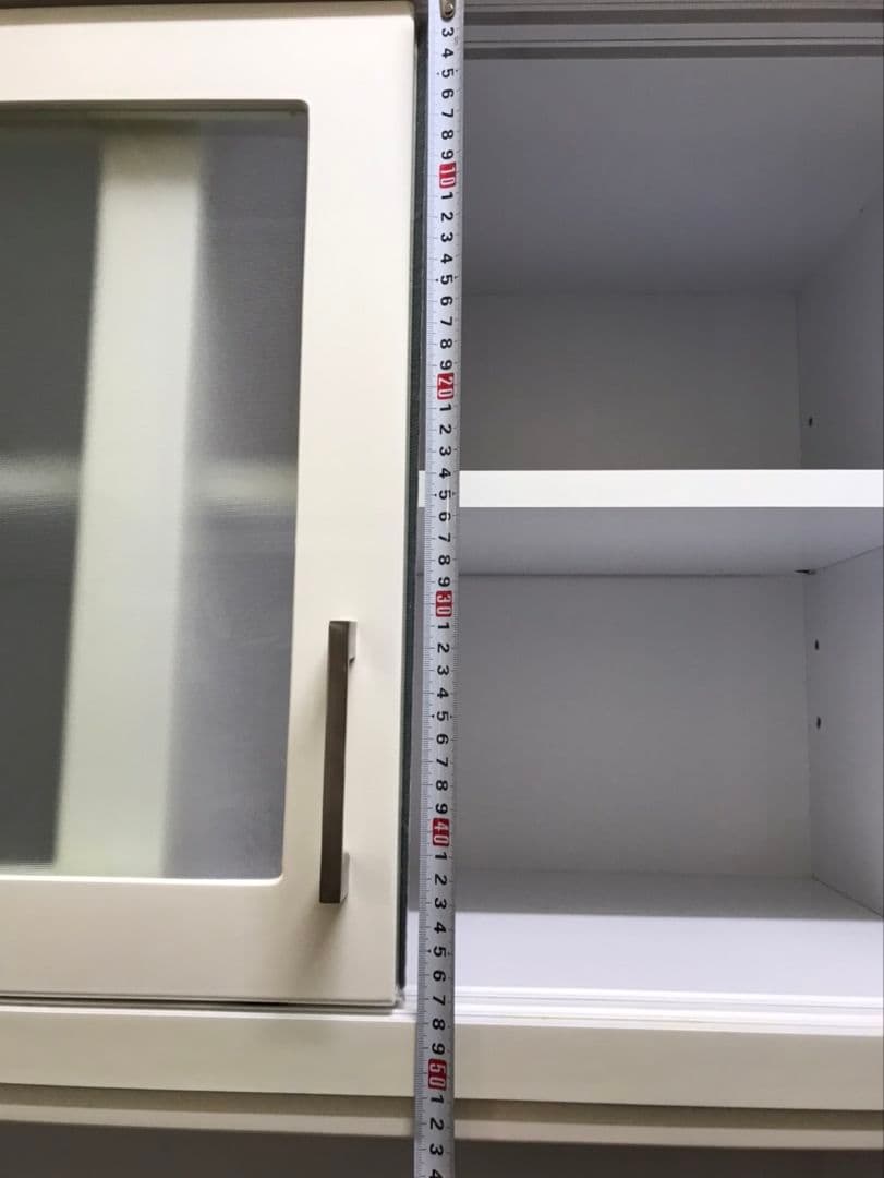 ホワイトレンジボードキッチン収納食器棚