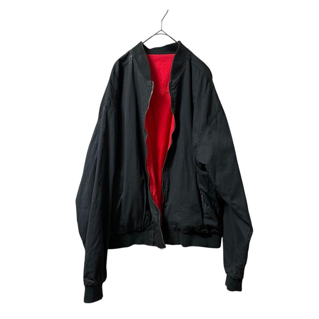 90sMarlboro刺繍ロゴビッグサイズXL赤黒裏地レッド ボンバージャケット