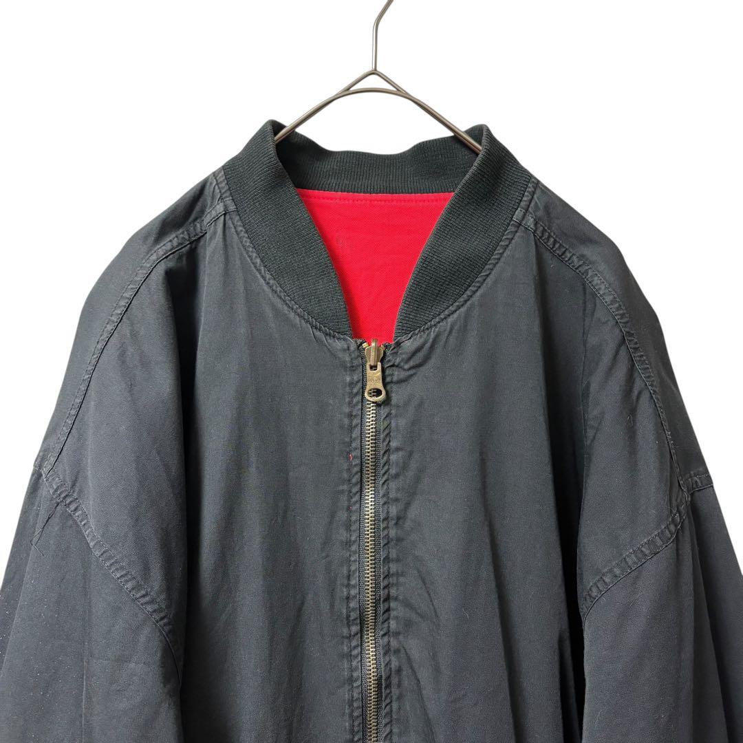 90sMarlboro刺繍ロゴビッグサイズXL赤黒裏地レッド ボンバージャケット