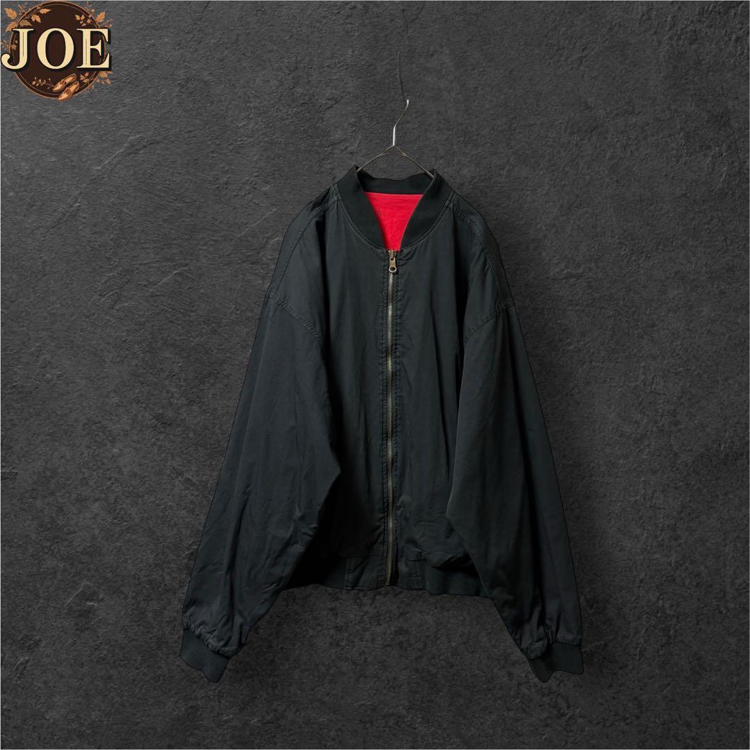 90sMarlboro刺繍ロゴビッグサイズXL赤黒裏地レッド ボンバージャケット