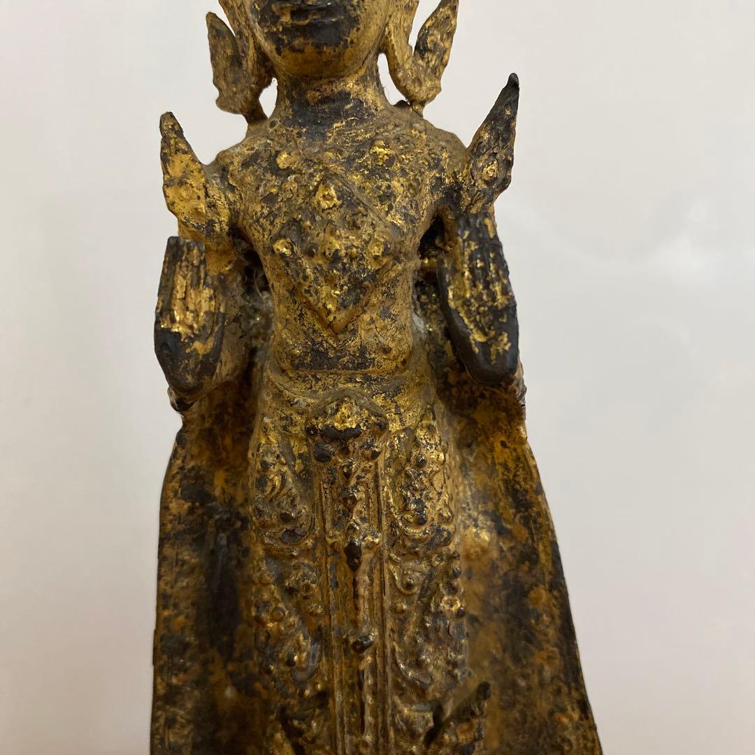 タイ 仏教美術 仏像 銅鍍金 宝冠仏像