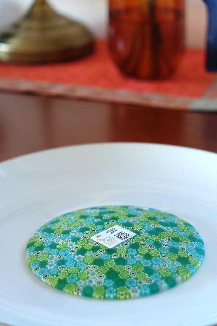 ベネチアングラス ミルフィオリ プレート 小皿 ムラノ ムリーニ 江波冨士子