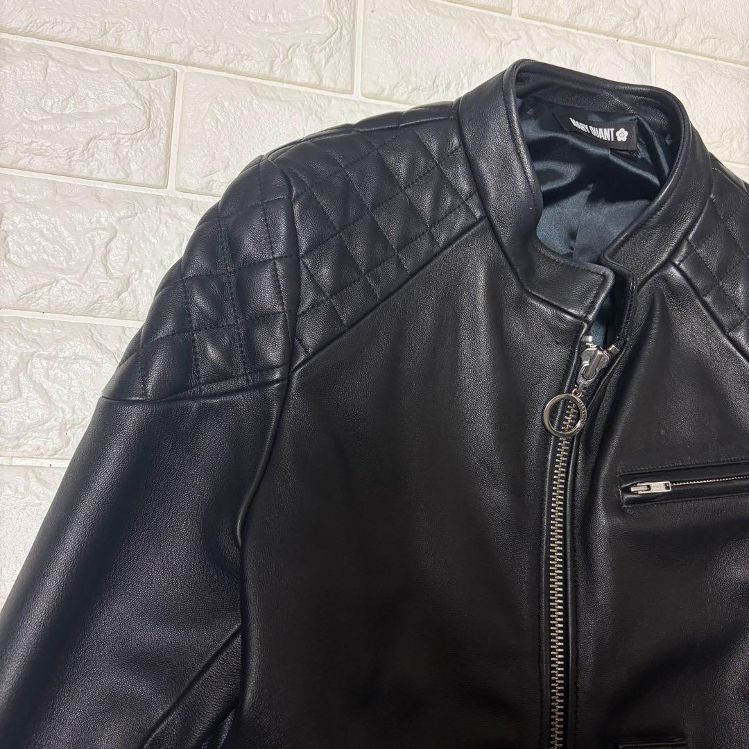 超希少 MARY QUANT レザージャケット ライダース 羊革 M ブラック