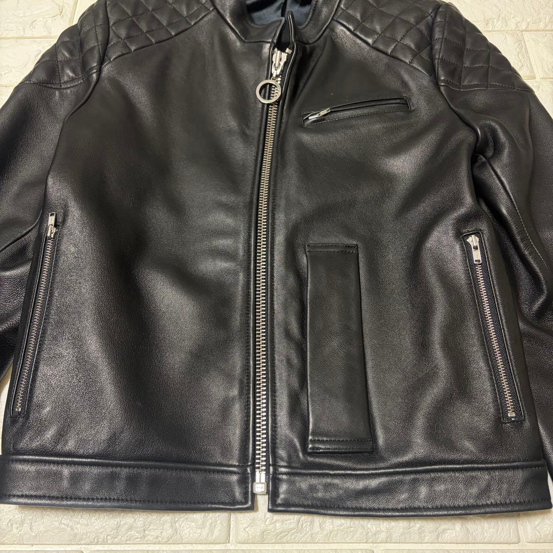 超希少 MARY QUANT レザージャケット ライダース 羊革 M ブラック