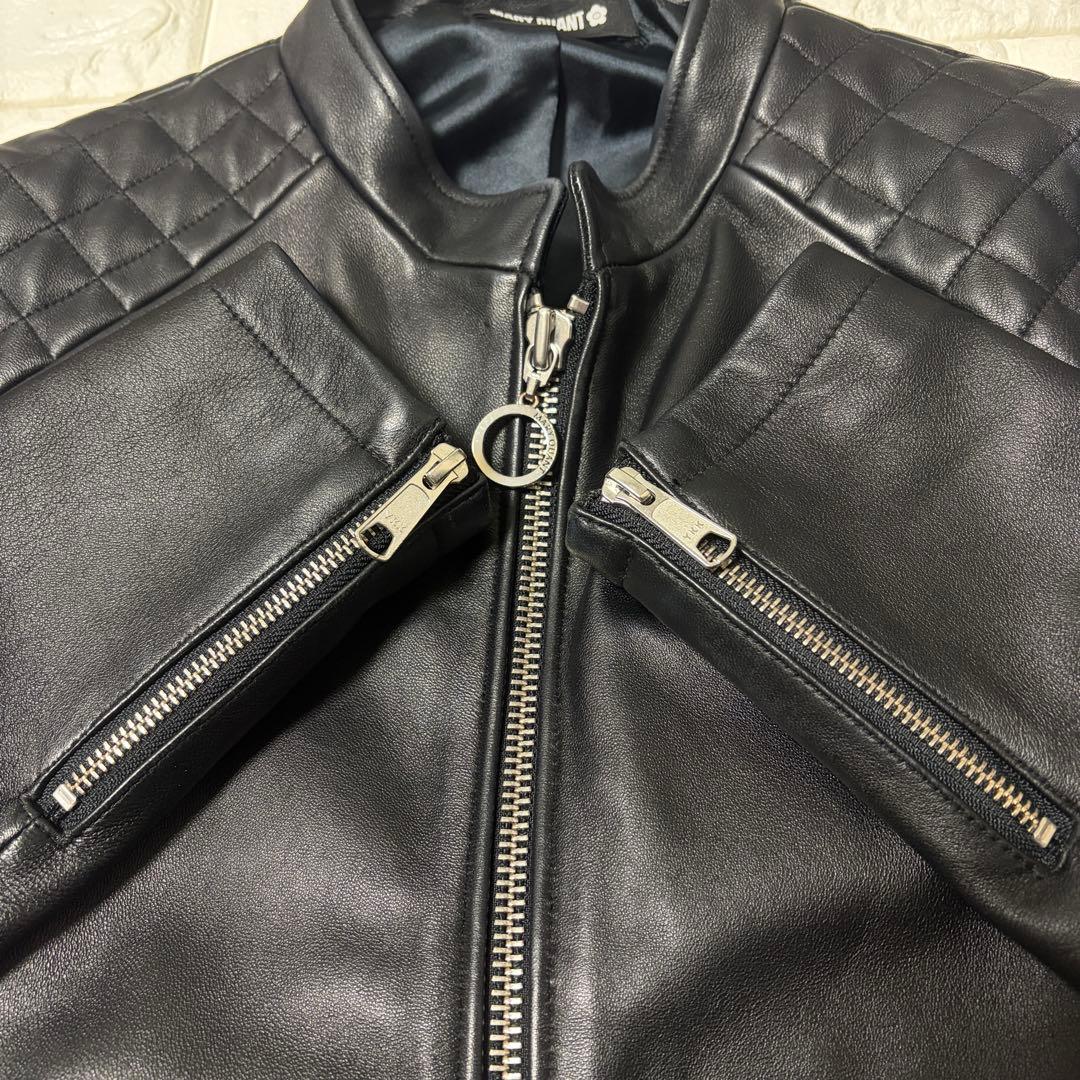 超希少 MARY QUANT レザージャケット ライダース 羊革 M ブラック