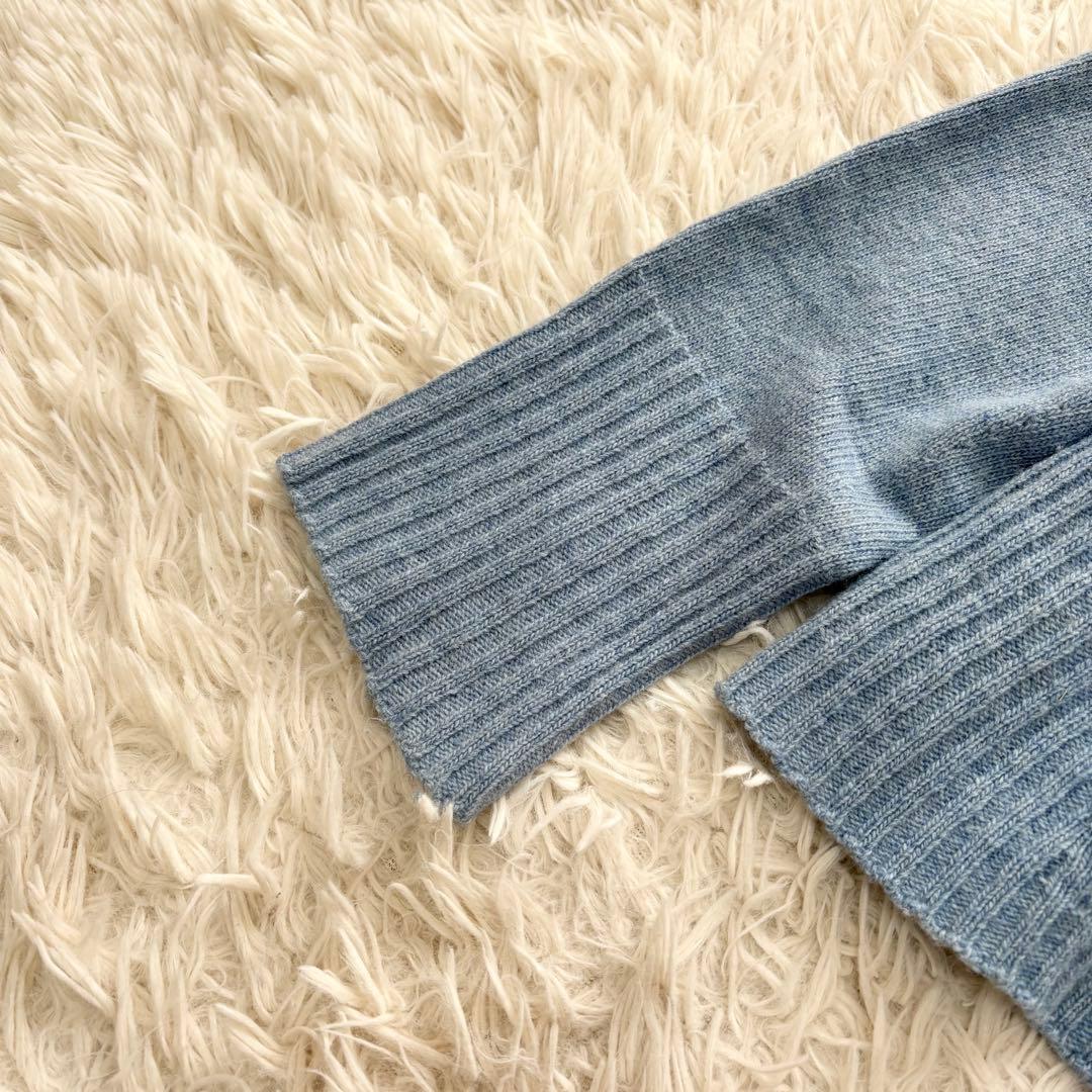 ウィークエンドマックスマーラ　カシミヤアンゴラ　ダブルジップニット　ブルー　L