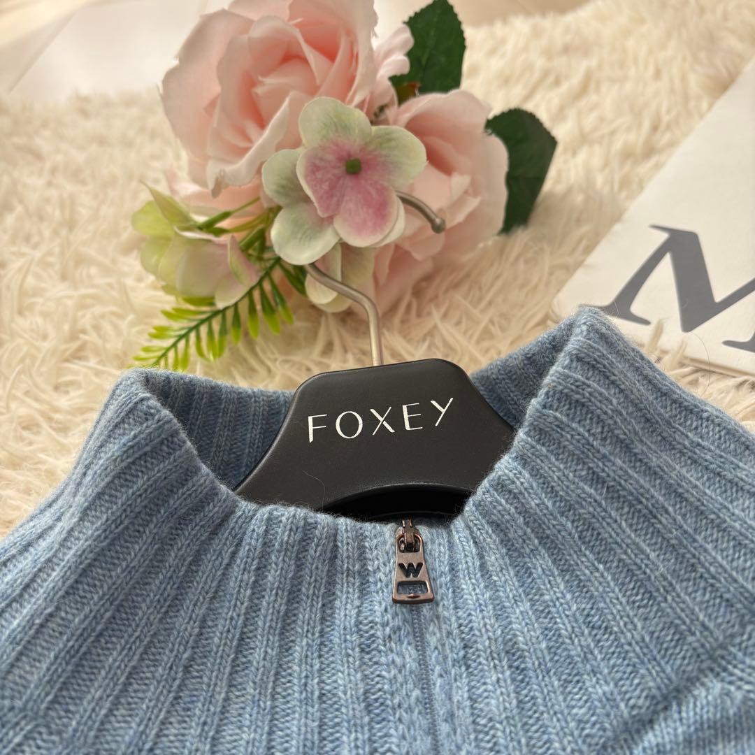 ウィークエンドマックスマーラ　カシミヤアンゴラ　ダブルジップニット　ブルー　L