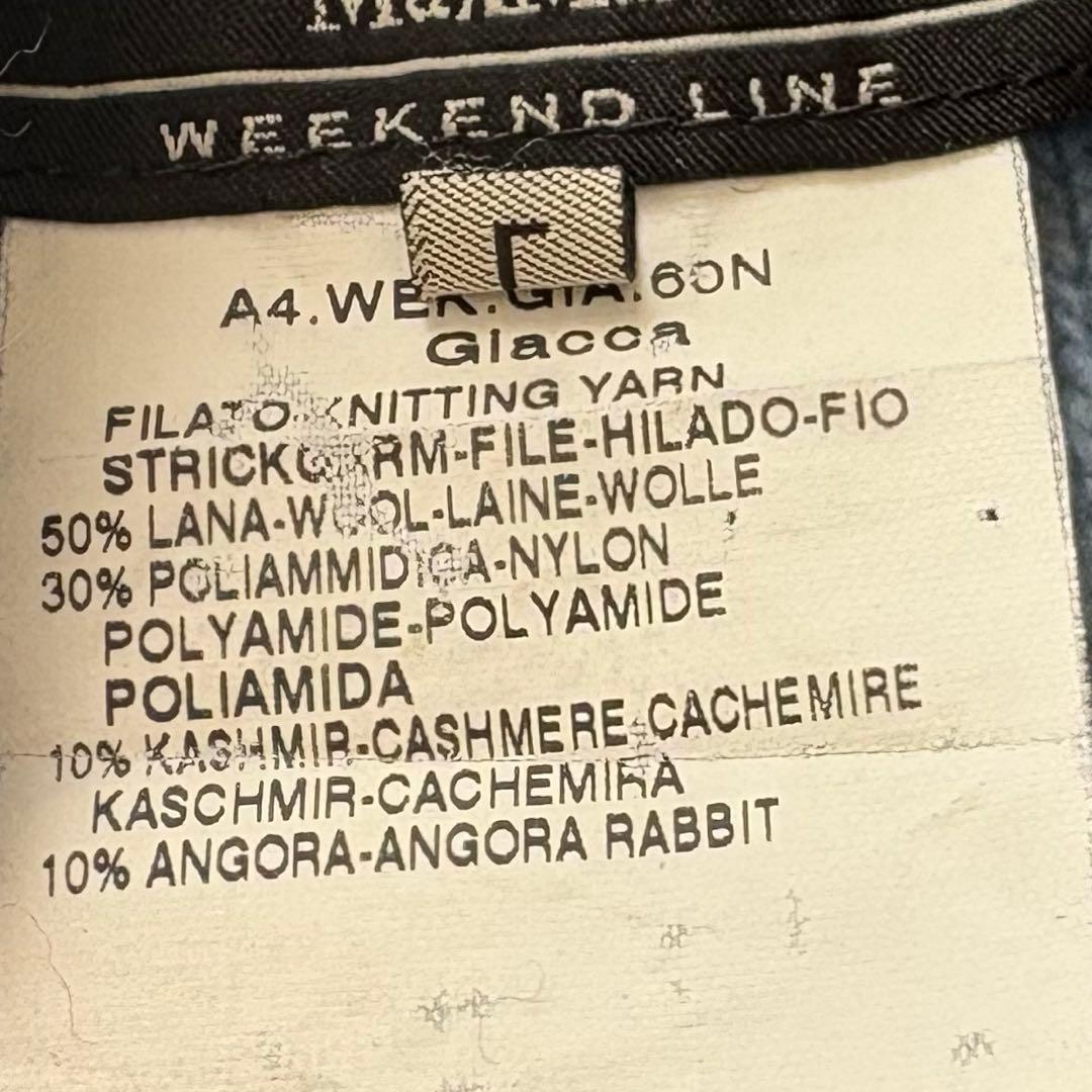 ウィークエンドマックスマーラ　カシミヤアンゴラ　ダブルジップニット　ブルー　L