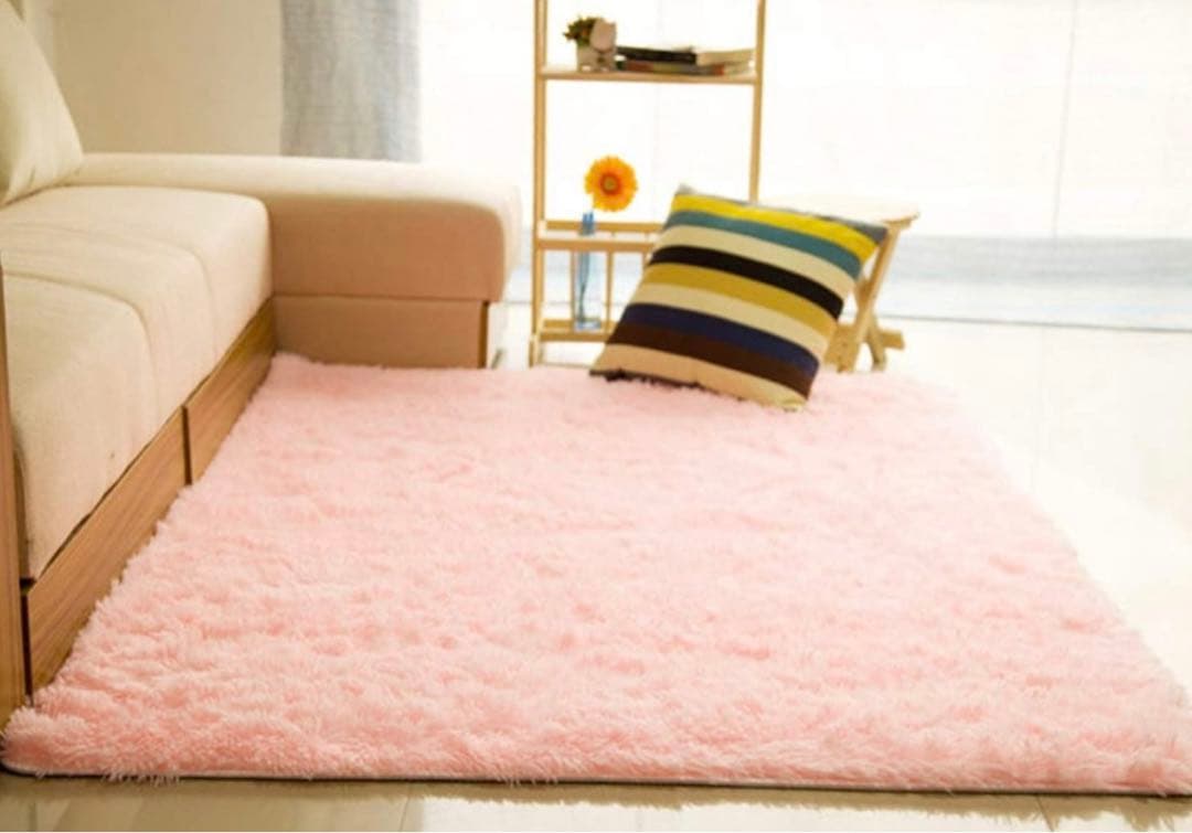 10%off✨️￤ラグカーペット￤マット￤絨毯￤200x300￤桃色￤滑り止め4つ