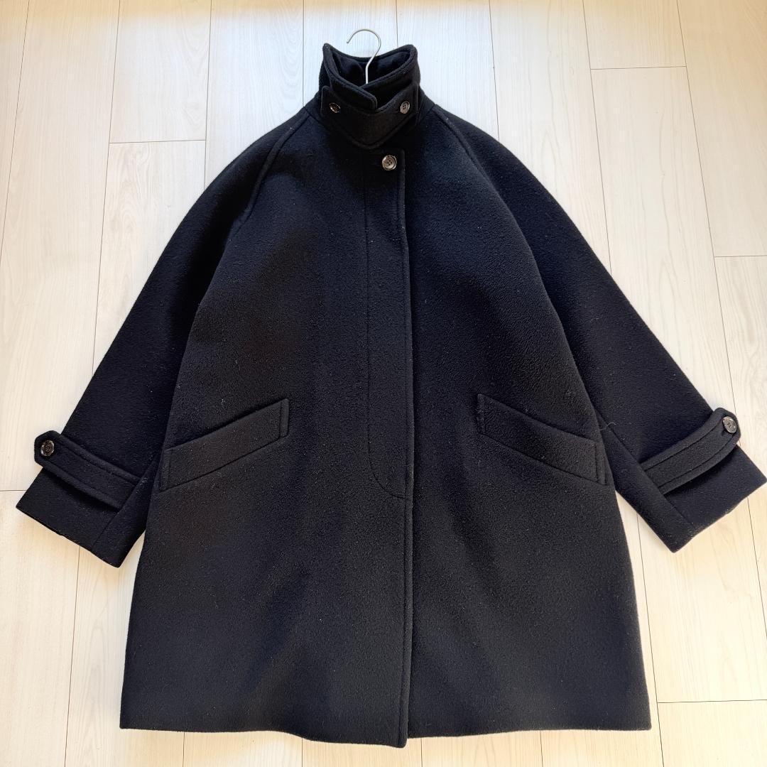 美品✨フレームワーク　ラムウールMIXシャルムバルカラーコート　ブラック　36