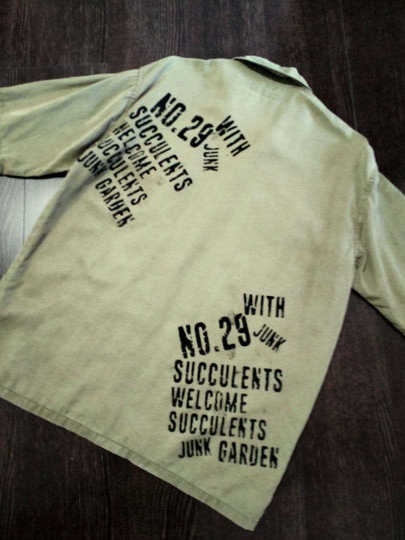 ★ミリタリー 英字 ヴンテージ風 ペイント カーキ ARMY 男前 シャツ★