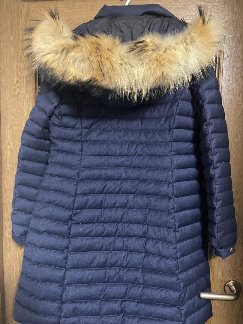 値下　TATRAS ネイビー ロングダウンジャケット ファー付き