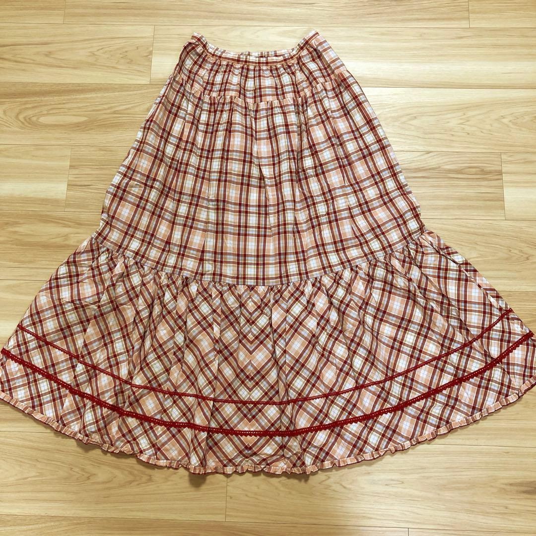 ♪ピンクハウス オリジナルチェック柄セットアップ カットソー＆スカート L新品