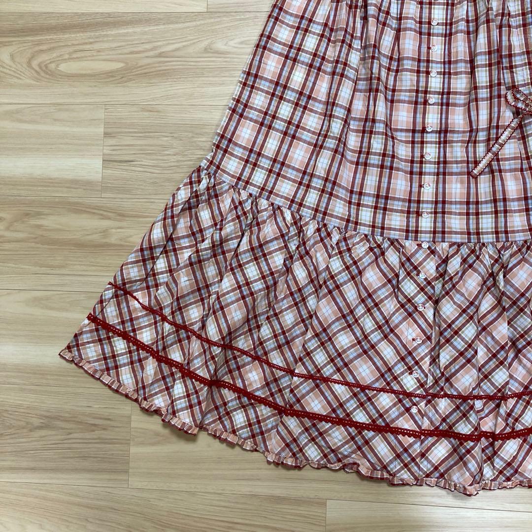 ♪ピンクハウス オリジナルチェック柄セットアップ カットソー＆スカート L新品