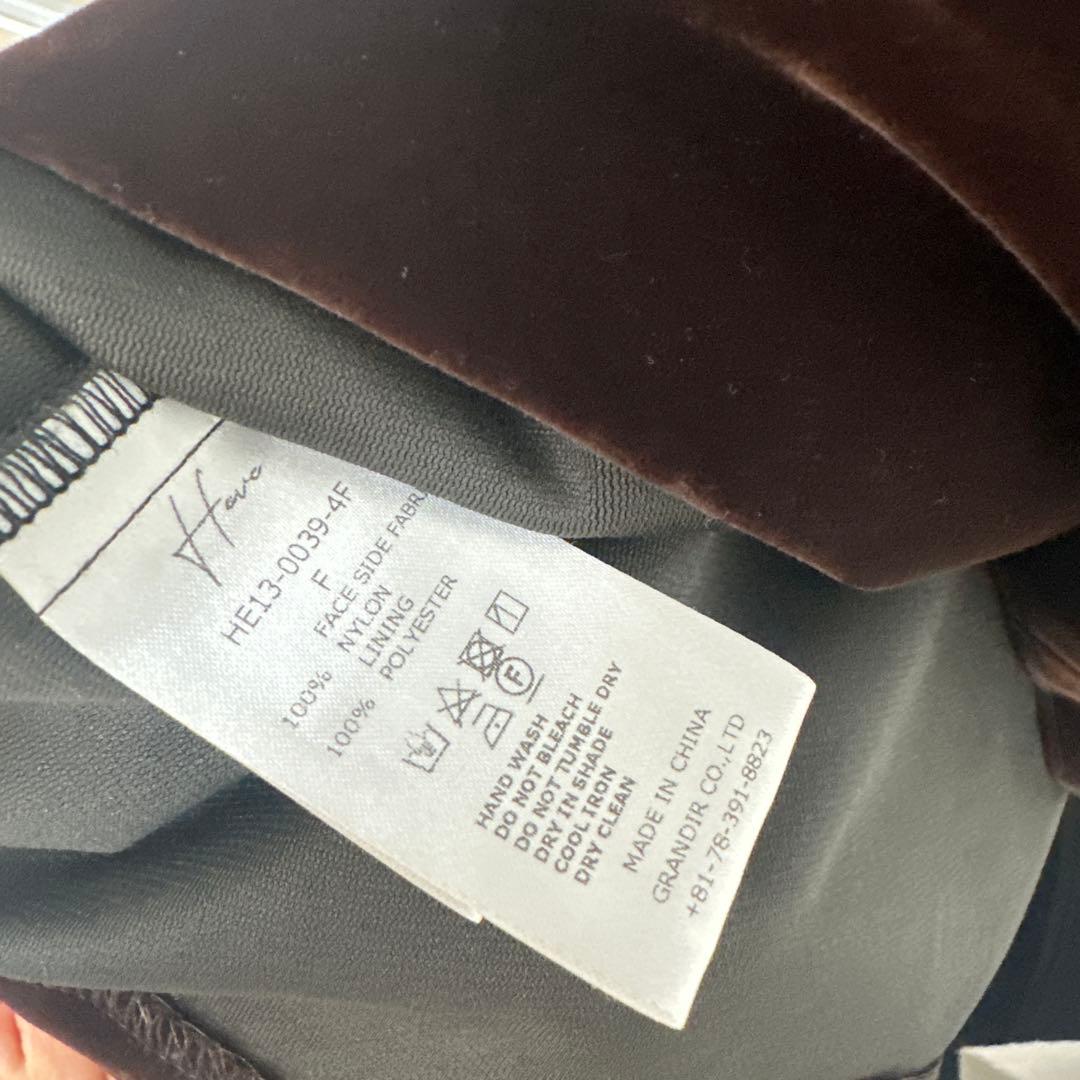 Heve バブリーブラウス　ベロアトップス ブラウン