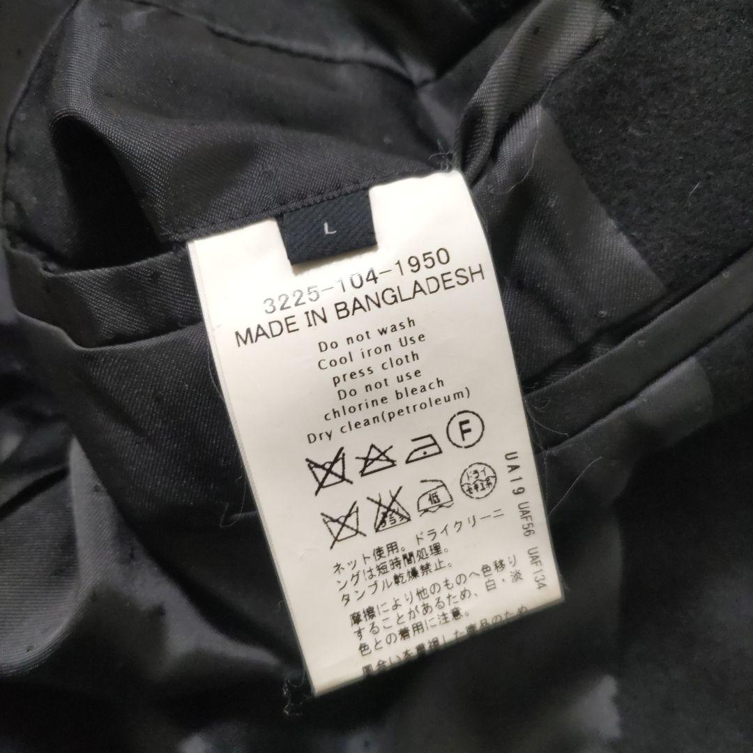 GREEN LABEL RELAXING　メルトン チェスターコート　L　黒