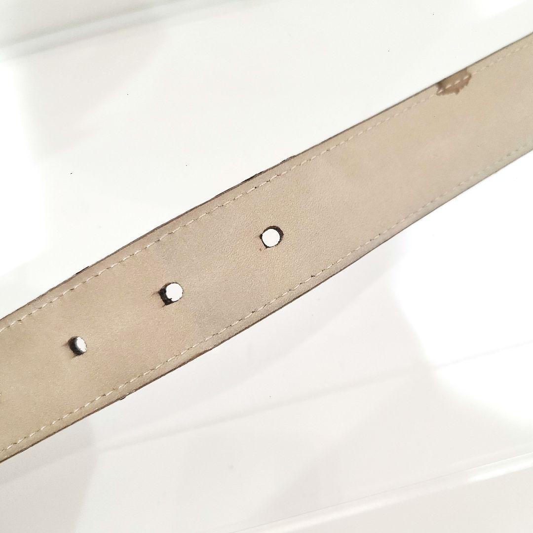 【サンマ】BVLGARI ブルガリ ベルト ゴールド ロゴ刻印 レザー 茶