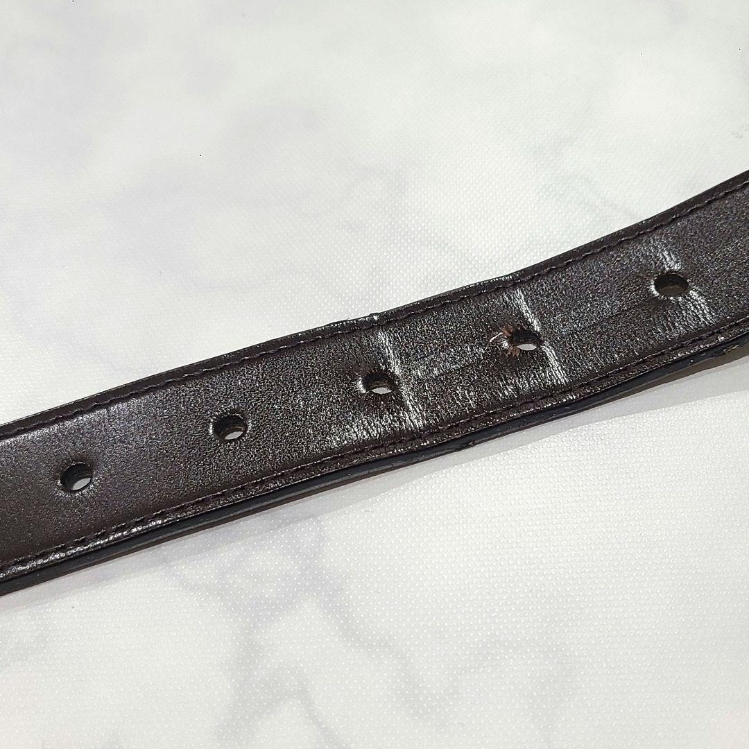 【サンマ】BVLGARI ブルガリ ベルト ゴールド ロゴ刻印 レザー 茶