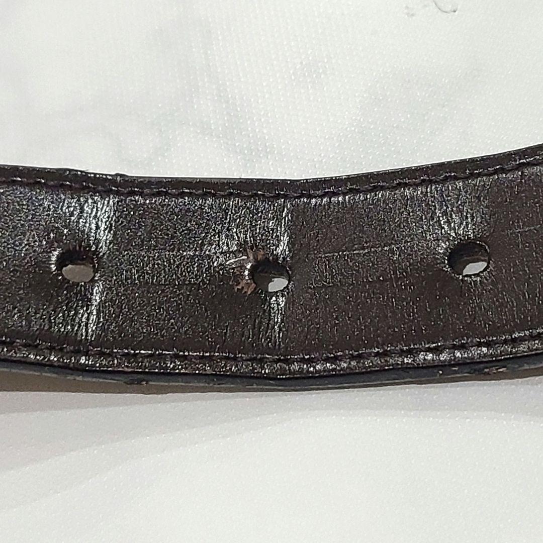 【サンマ】BVLGARI ブルガリ ベルト ゴールド ロゴ刻印 レザー 茶