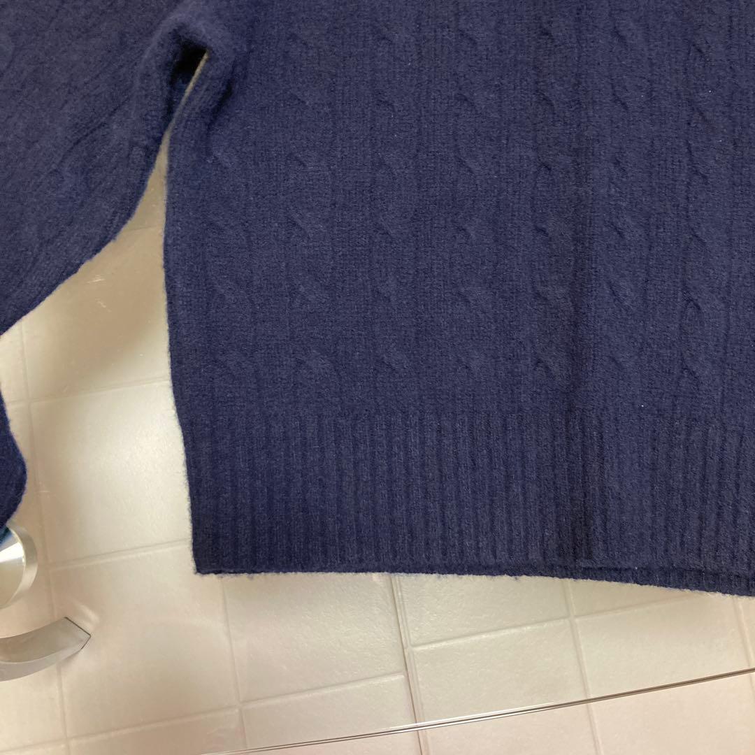 ポロラルフローレン ウールカシミヤ ケーブルハーフジップニット【美品】