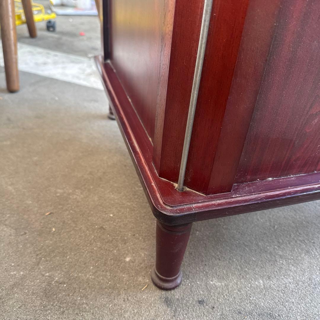 アンティーク　木製キャビネット 2段式 ガラス扉付き