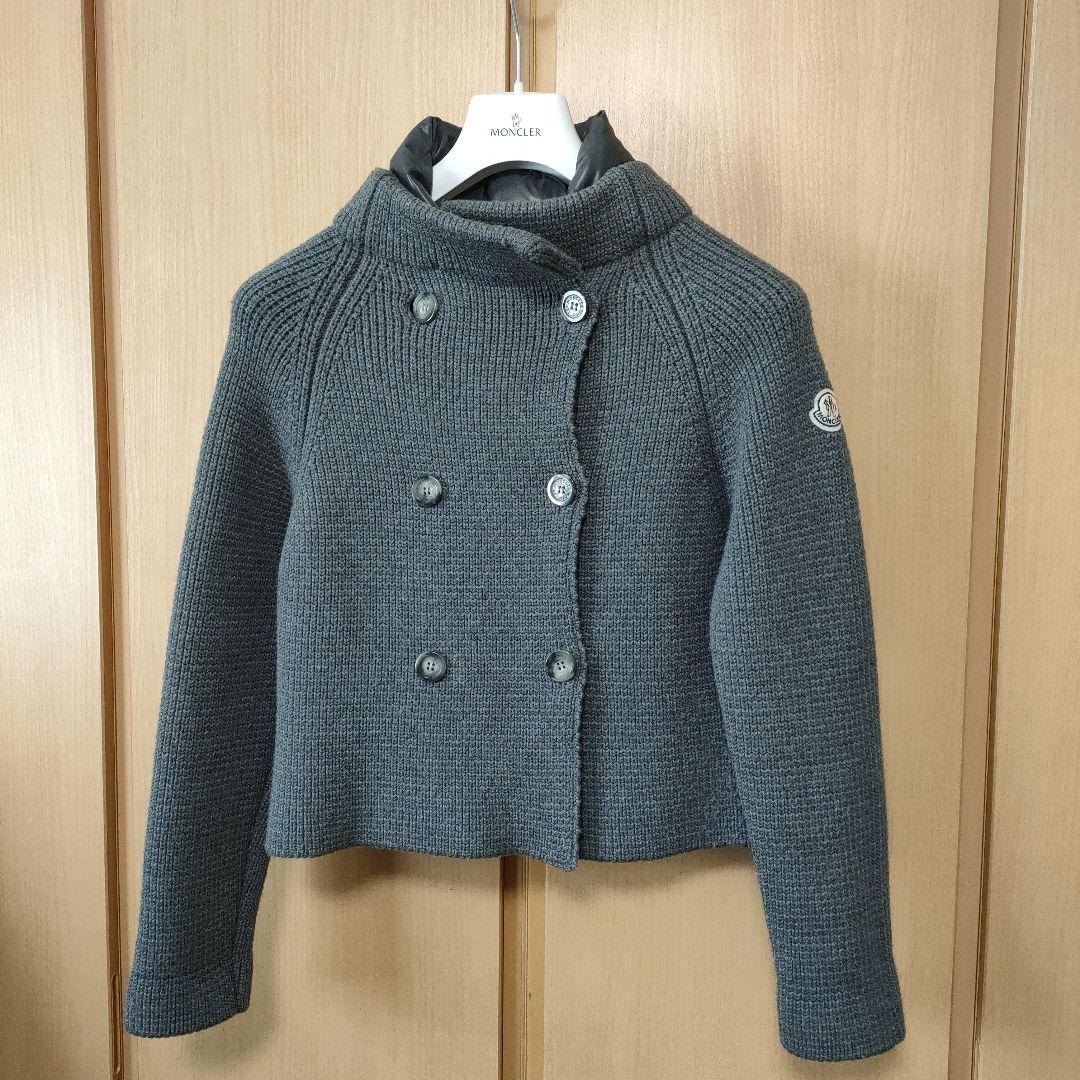 MONCLER ダブルボタンニット 襟ダウン　カーディガン　グレー
