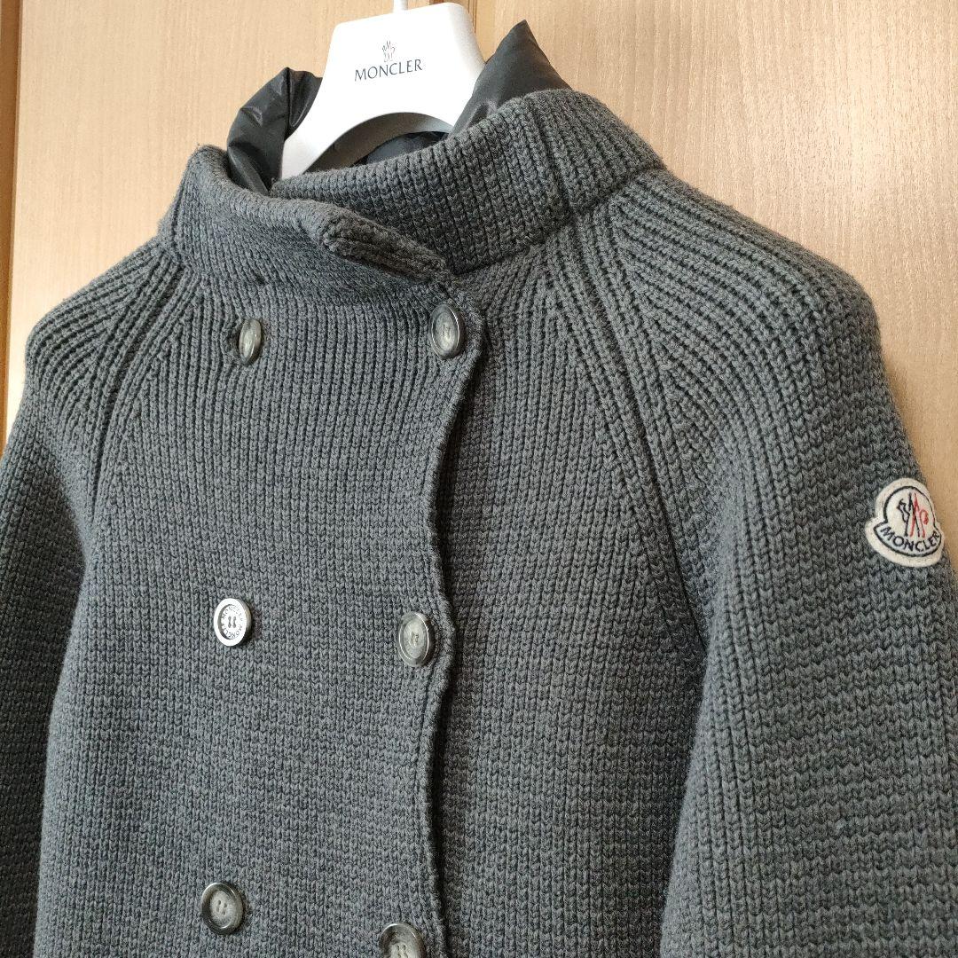 MONCLER ダブルボタンニット 襟ダウン　カーディガン　グレー