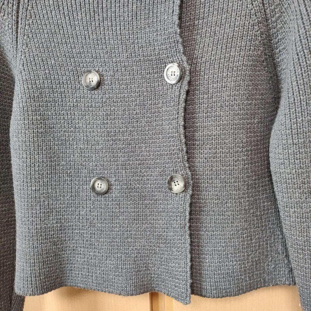 MONCLER ダブルボタンニット 襟ダウン　カーディガン　グレー