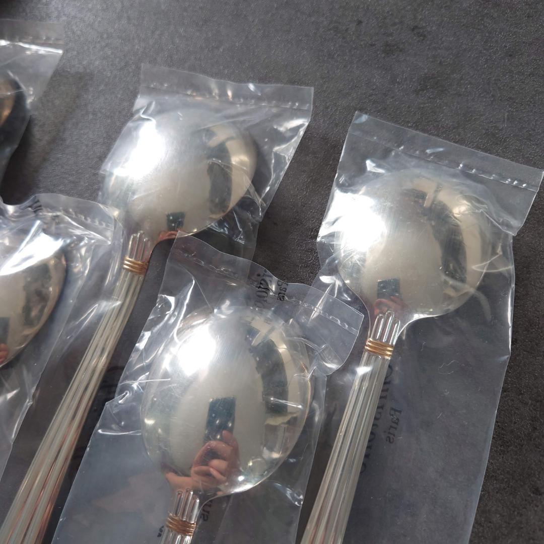 極希少 クリストフル アリアゴールドリング コンソメスプーン 未開封 6点