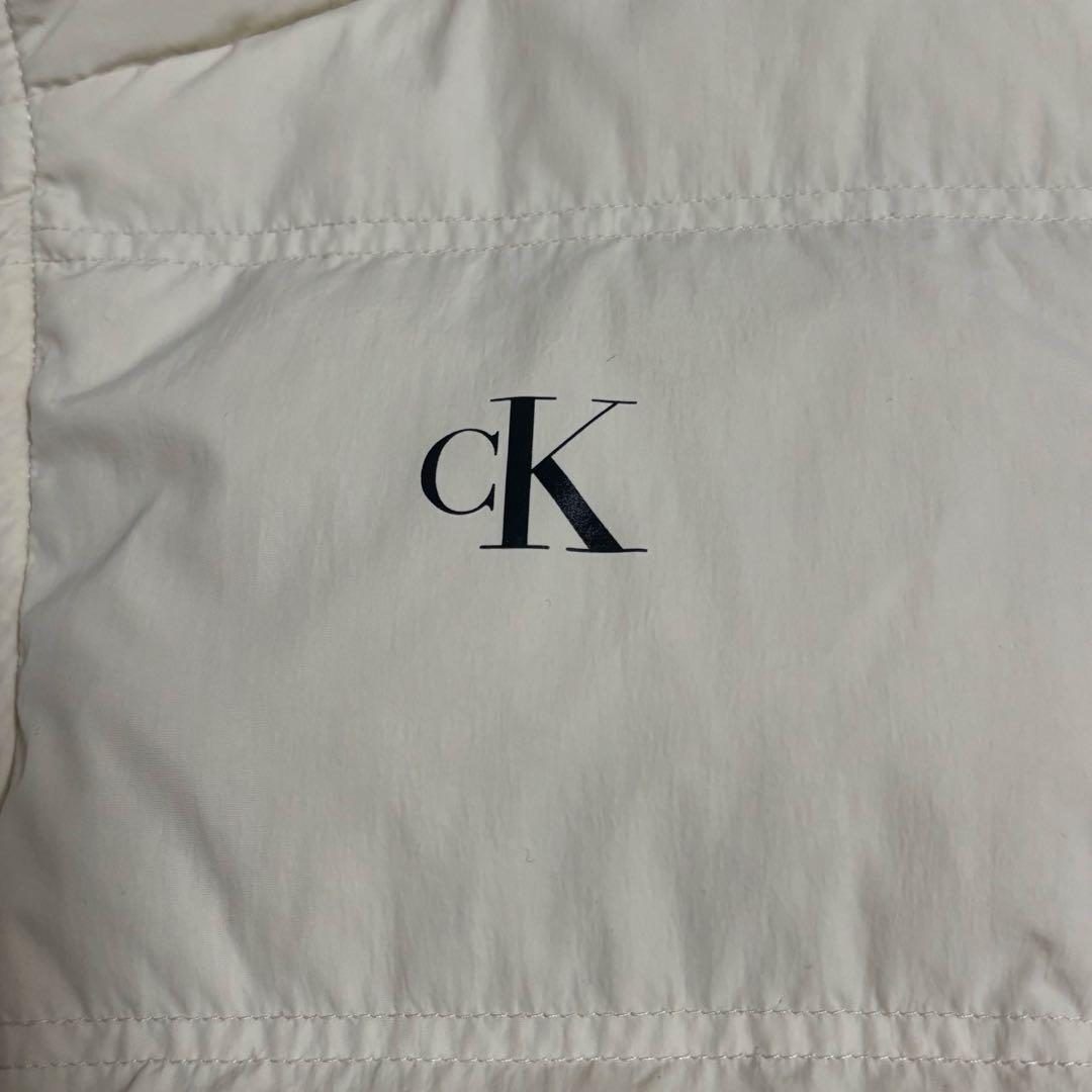 夢*♫様 カルバンクライン ジーンズ ダウンジャケット S 白 ホワイト クリー