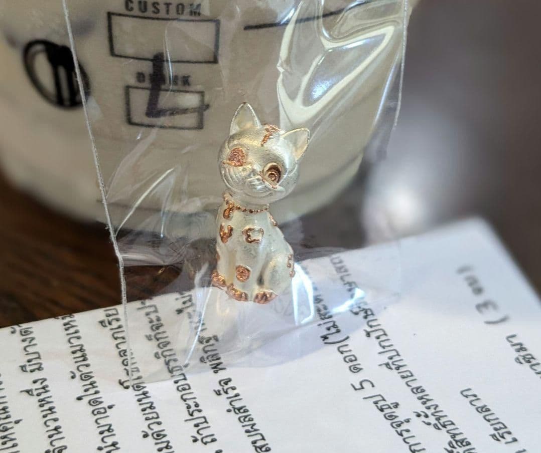 836？ タイのお守りプラクルアン！猫だ！キャット！取説付属！幸運&金運アップ！
