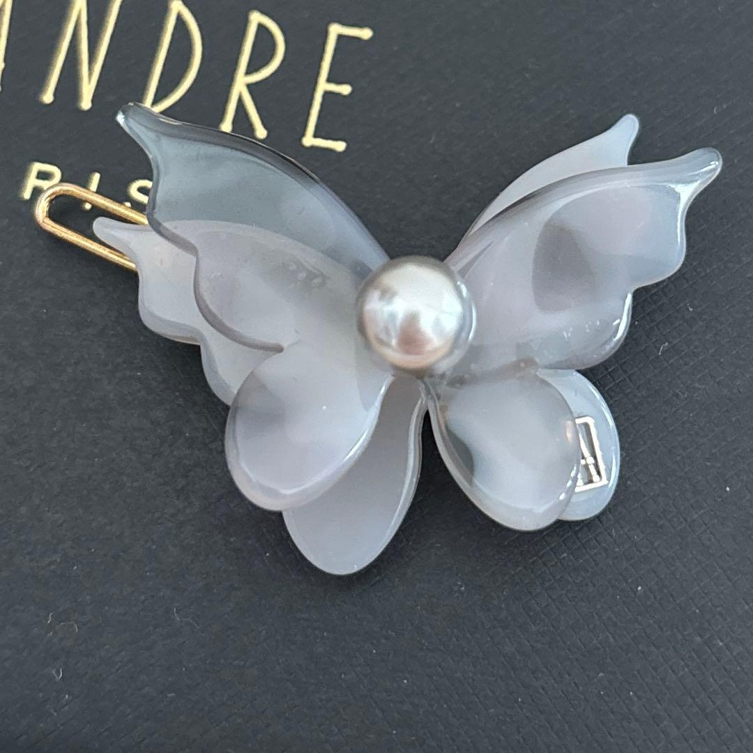 アレクサンドルドゥパリ ボールピン ヘアピン パピヨン バタフライ 蝶 グレー