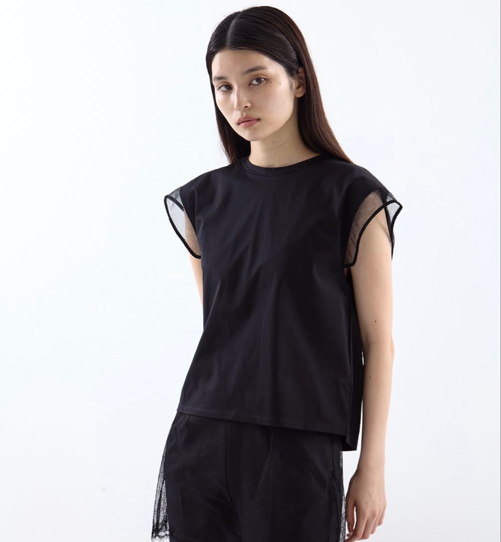 タナカダイスケ　China ribbon no sleeve T-shirt