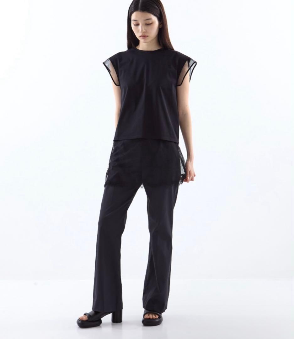 タナカダイスケ　China ribbon no sleeve T-shirt