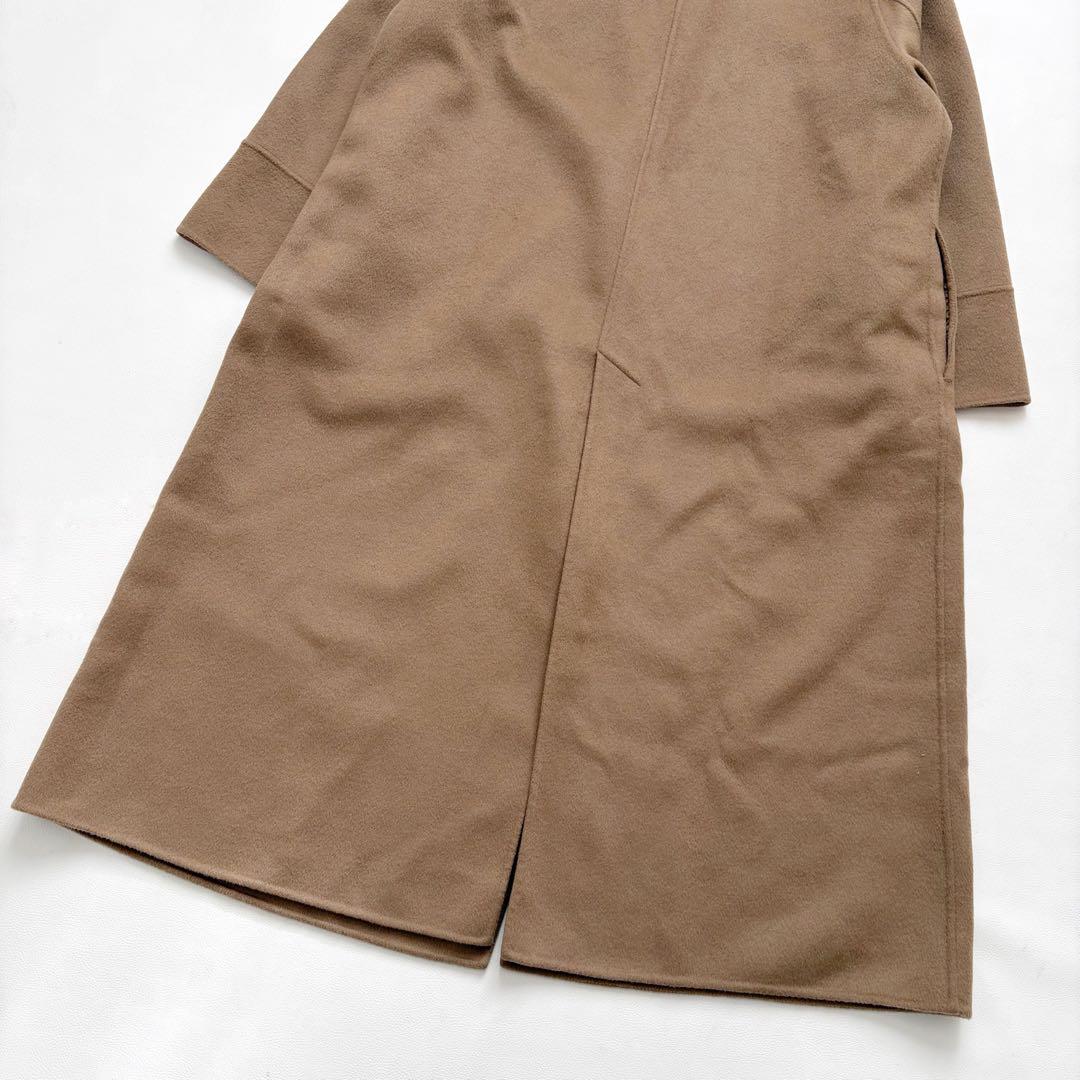 極美品　プラージュ ハミルトンノーカラーコート ウールリバー ダブルフェイス