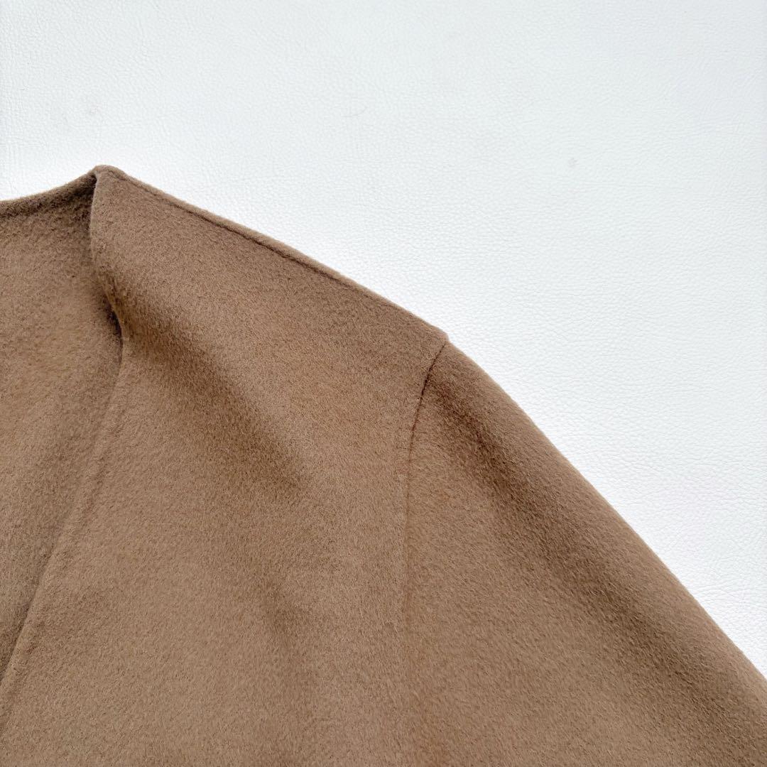 極美品　プラージュ ハミルトンノーカラーコート ウールリバー ダブルフェイス