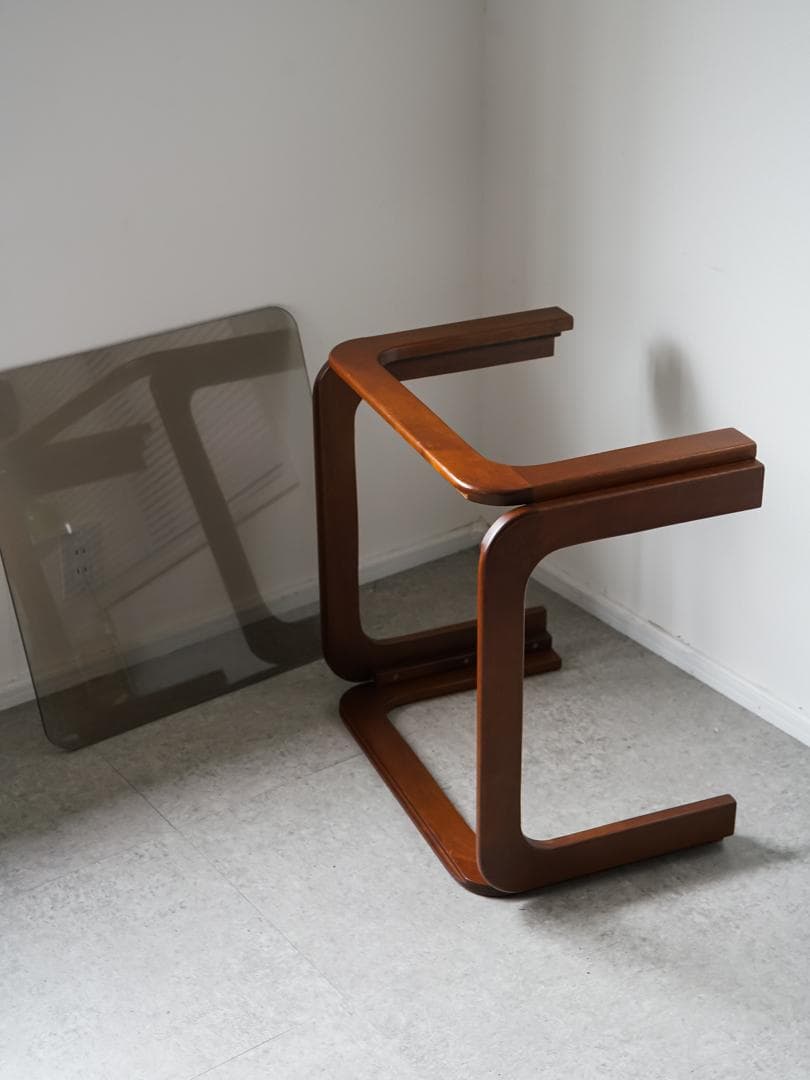 70-80's vintage スモーク ガラステーブル ミッドセンチュリー