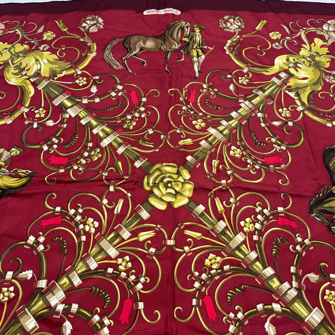a0105-2エルメス　HERMES　パルク　ロイヤル　カレ90　スカーフ　赤