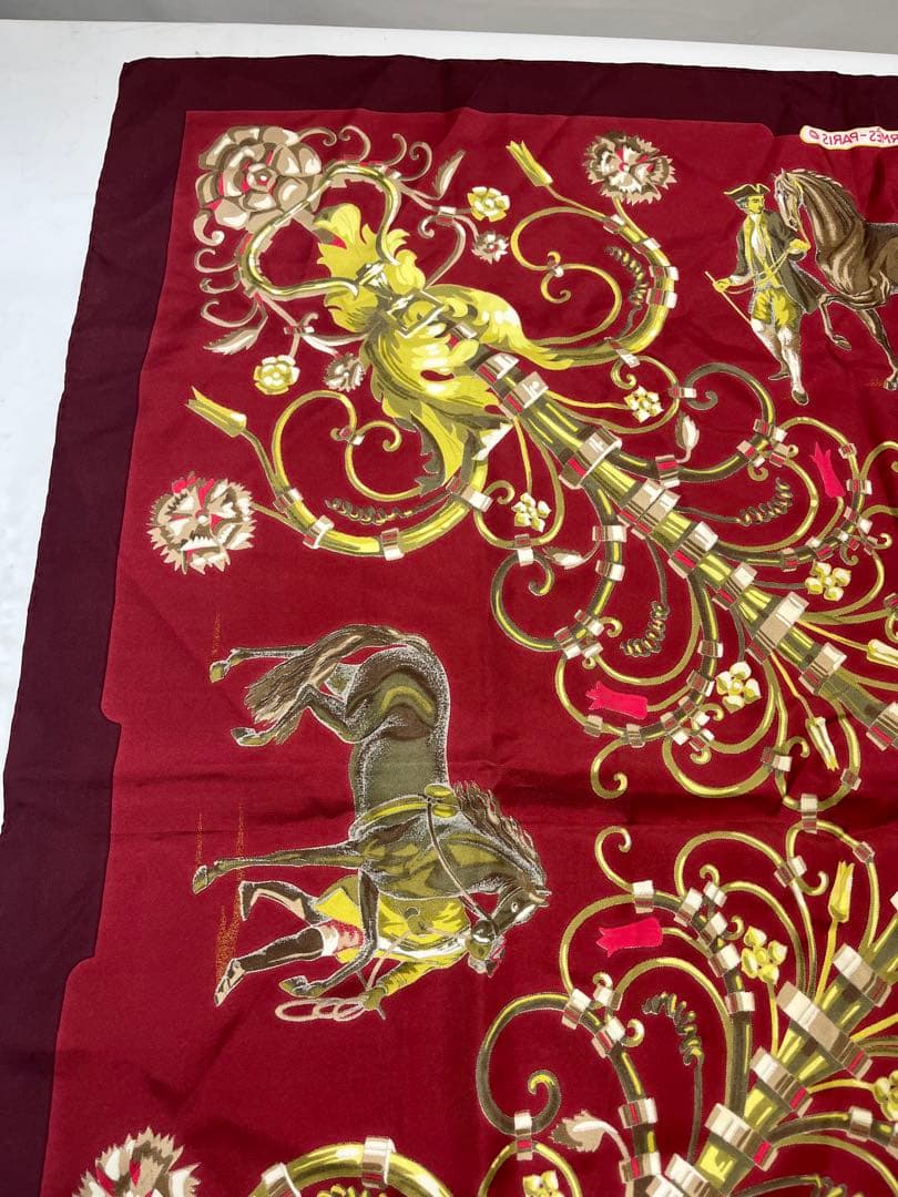 a0105-2エルメス　HERMES　パルク　ロイヤル　カレ90　スカーフ　赤