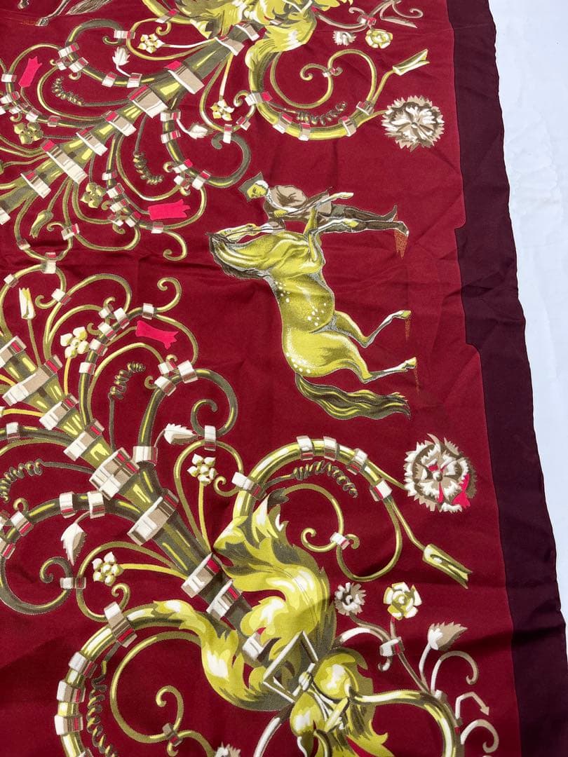 a0105-2エルメス　HERMES　パルク　ロイヤル　カレ90　スカーフ　赤