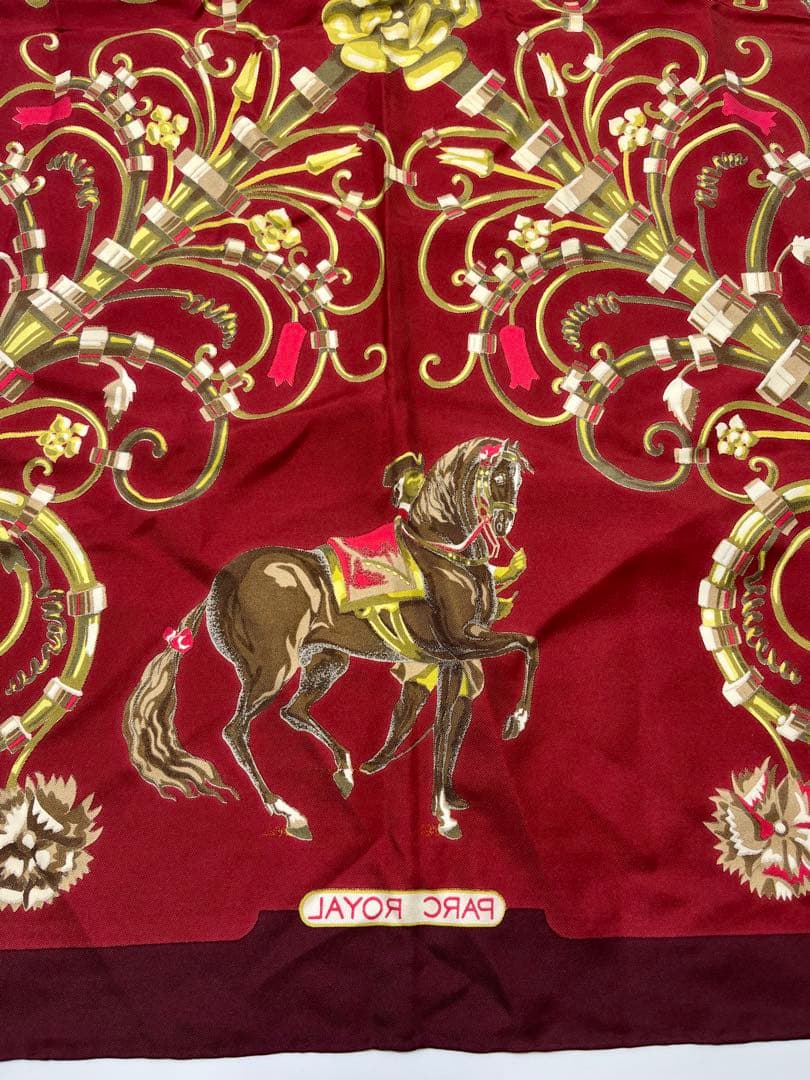 a0105-2エルメス　HERMES　パルク　ロイヤル　カレ90　スカーフ　赤