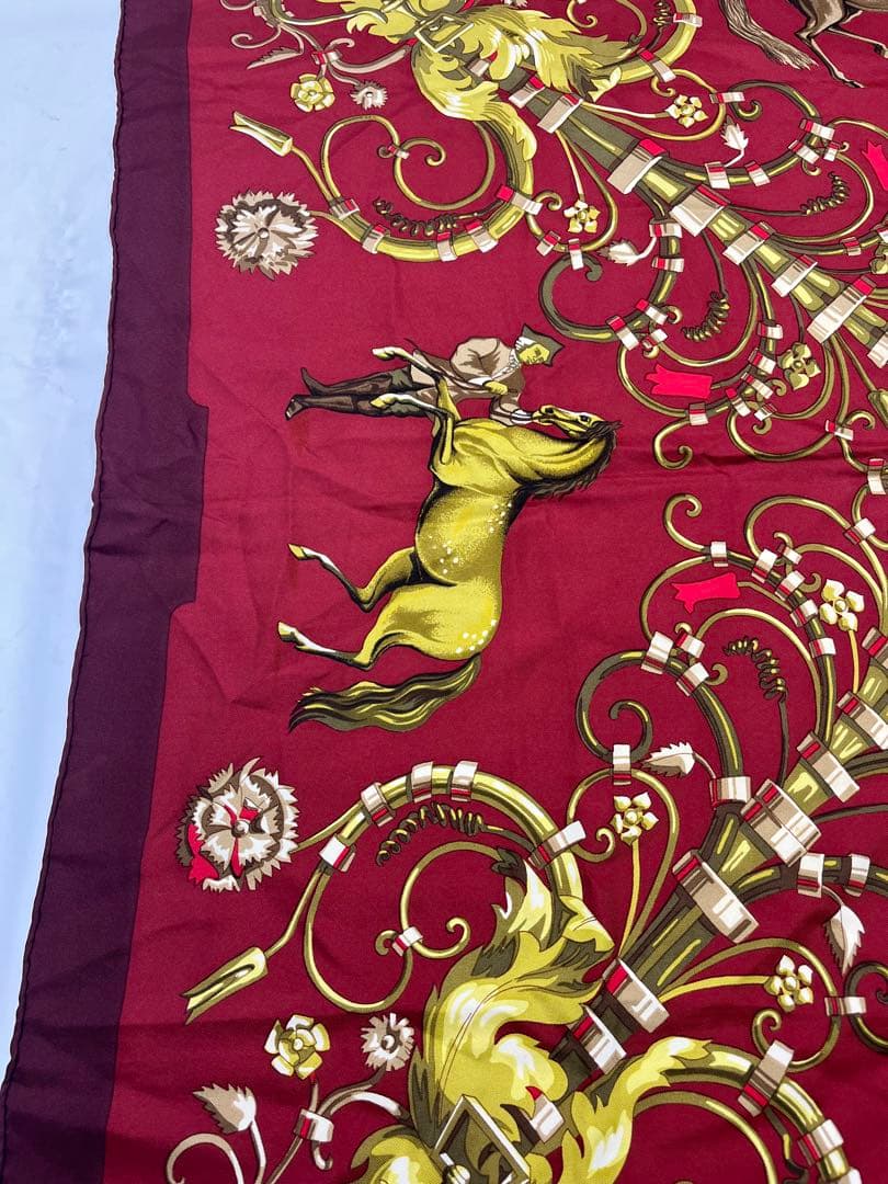 a0105-2エルメス　HERMES　パルク　ロイヤル　カレ90　スカーフ　赤