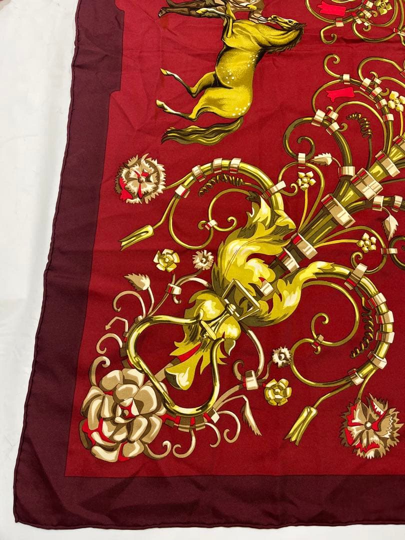 a0105-2エルメス　HERMES　パルク　ロイヤル　カレ90　スカーフ　赤