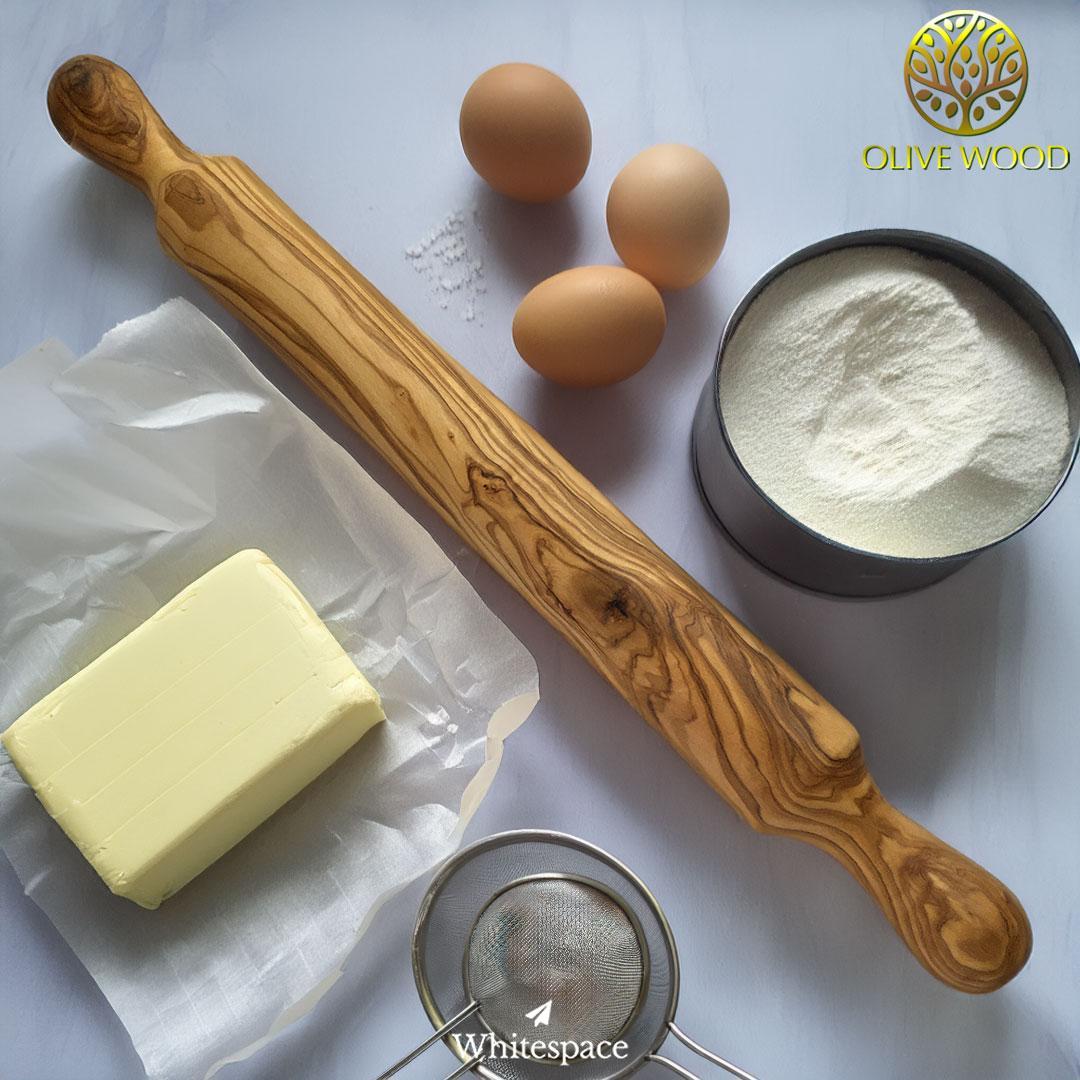 大自然を道具として使う。オリーブウッドで作られためん棒/ローリングピン425新品