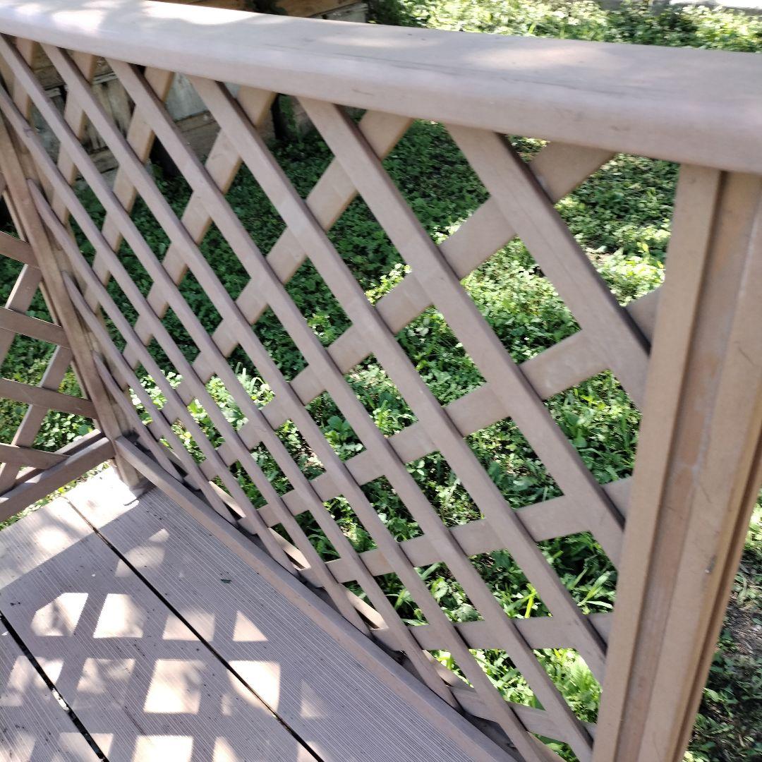 大型　ウッドデッキ　デッキ　人工木　樹脂　フェンス付き　耐久性　引き取り　岩手