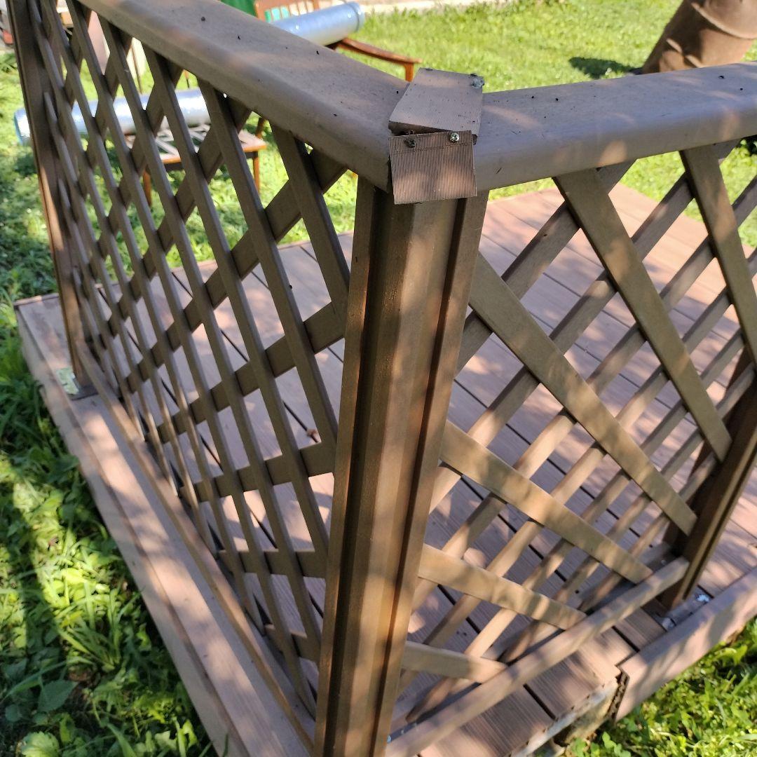 大型　ウッドデッキ　デッキ　人工木　樹脂　フェンス付き　耐久性　引き取り　岩手